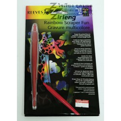 ชุดภาพ กระดาษขูดฟรอย สีรุ้ง Giragge ตรา Reeves Scraperfoil Rainbow 
