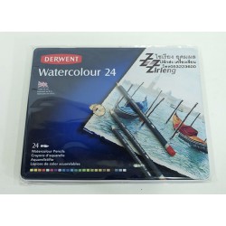 สีไม้ ระบายน้ำ Watercolour 24 สี ตรา Derwent