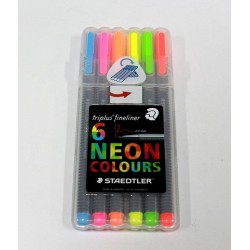 ปากกา 6 สี Triplus Fineliner neon colours ตรา Staedtler